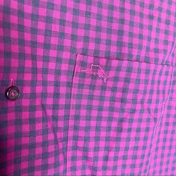 Tommy Bahama Pink-Purple-Blue Plaid LS Button Down Shirt in Size Large Tall - Picture 3 of 6